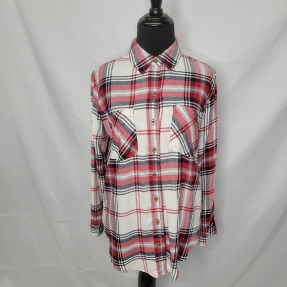Forever 21 Button Up Collared Long sleeve Plaid - Picture 7 of 9